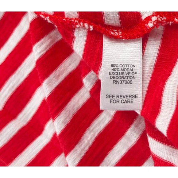 Cato Active Red & White Striped Womens Plus Size Top 18/20W short sleeves knit - Picture 2 of 5